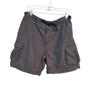 REI Cargo Shorts Mens M Gray Nylon Hiking UPF 50+ Belted Trail Gorpcore Hiking
